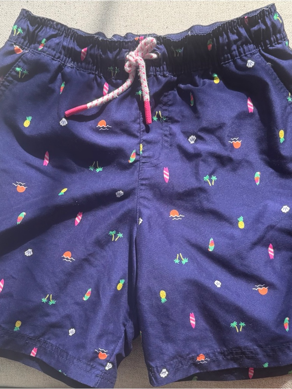 Cat & Jack Navy Tropical Icon Swim Shorts